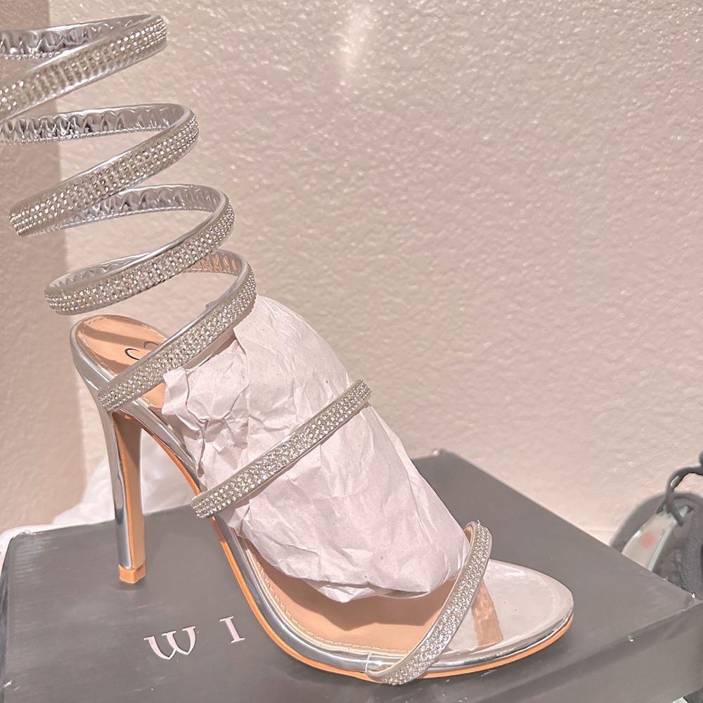 Silver High Heels